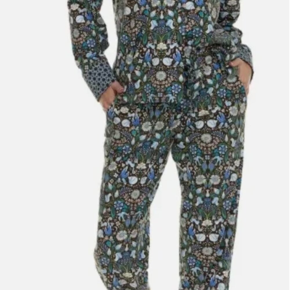 2 Pc Brown Floral Pajama Set